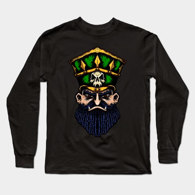 Fantasy Football Evil Dwarf Green Long Sleeve T-Shirt by Spevna